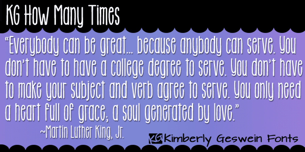 KG How Many Times font