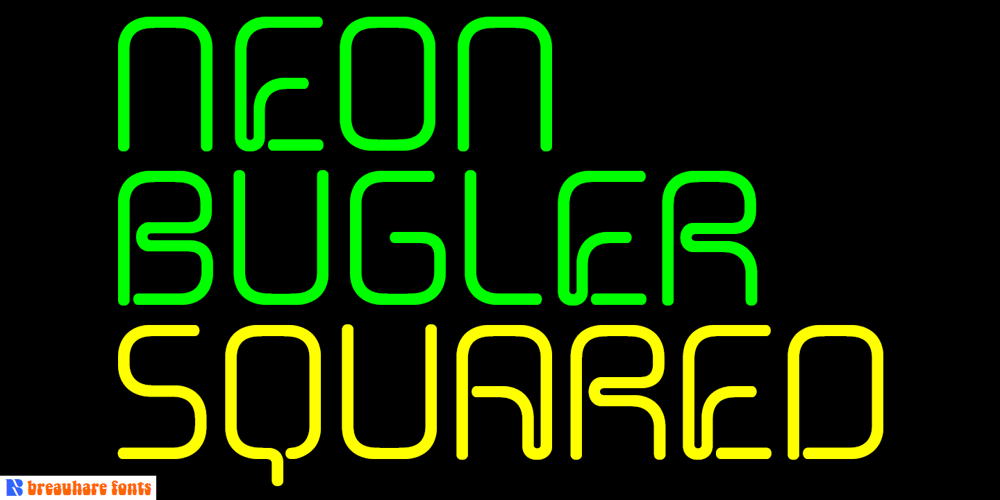 Neon Bugler Squared font