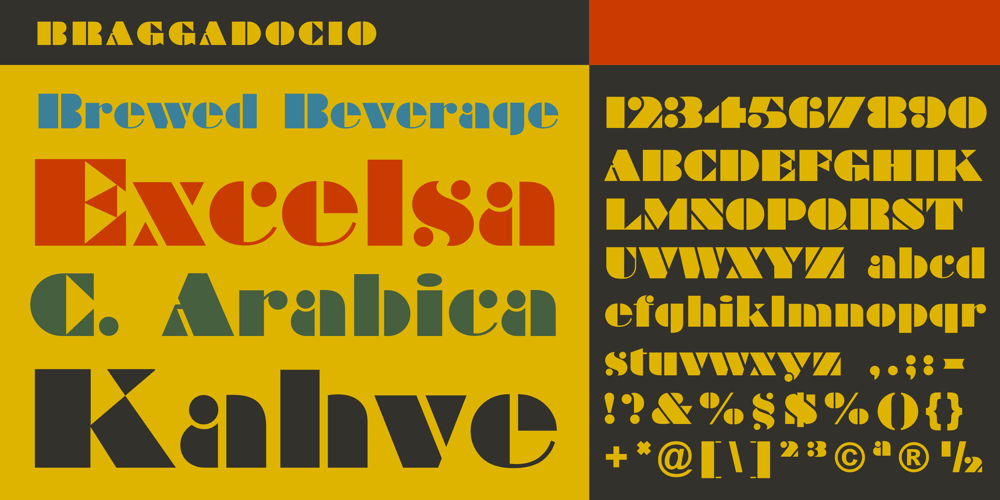 Braggadocio font
