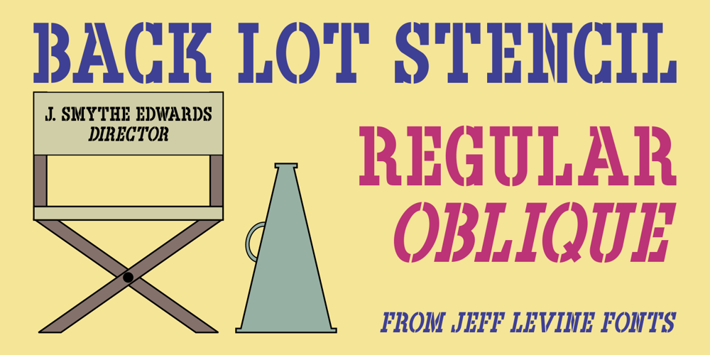 Back Lot Stencil JNL font