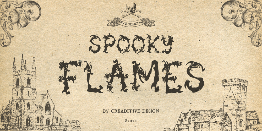 Spooky Flames font