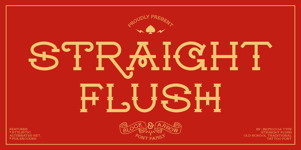 Straight Flush Block font