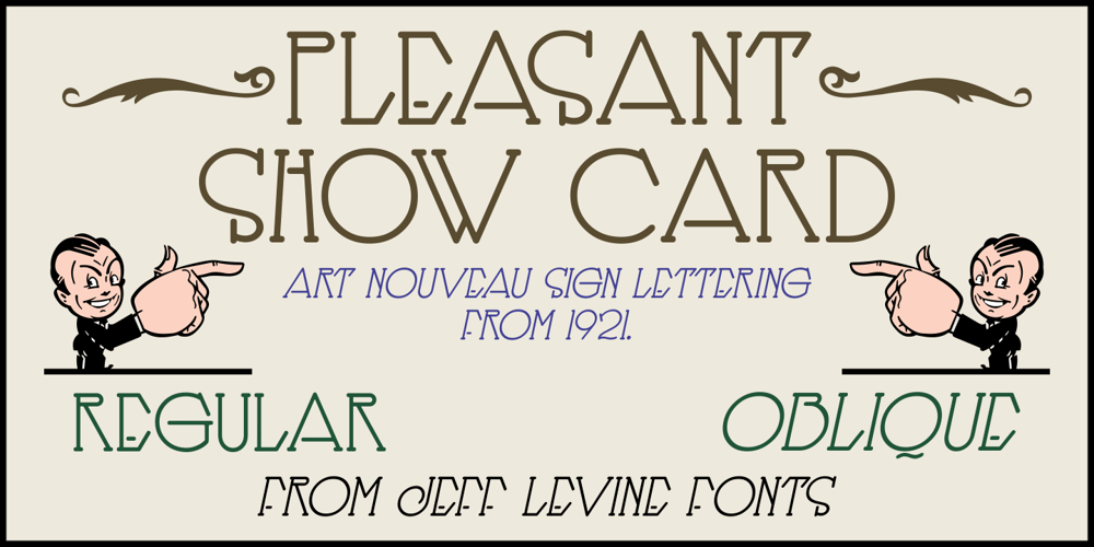 Pleasant Show Card JNL font