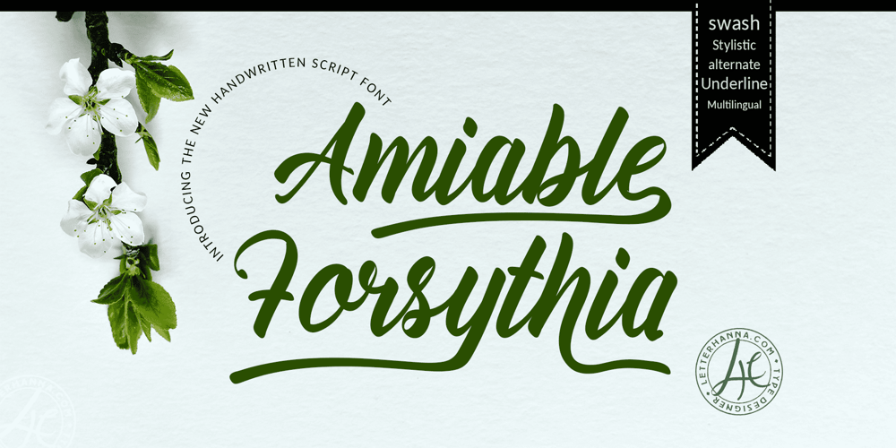 Amiable Forsythia font