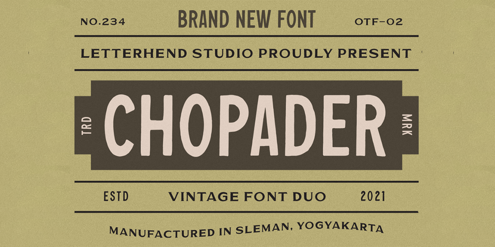 Chopader font