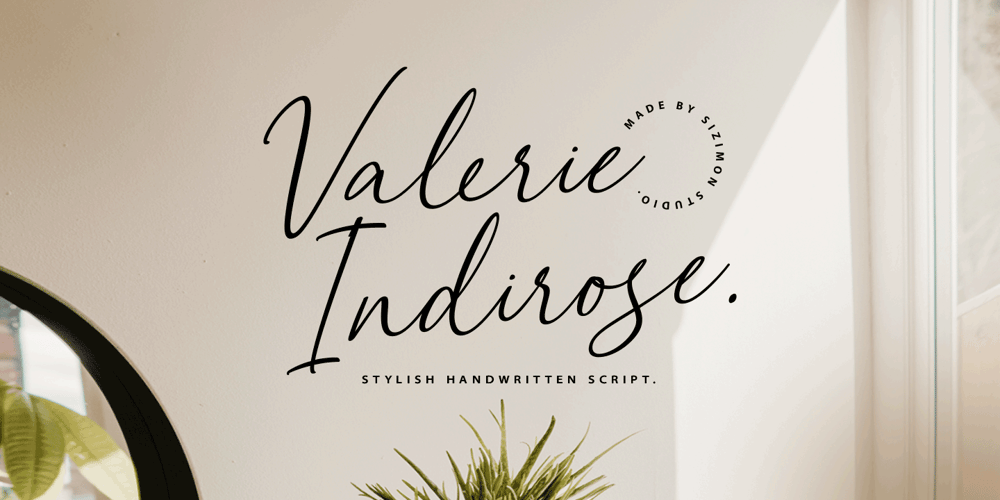Valerie Indirose font