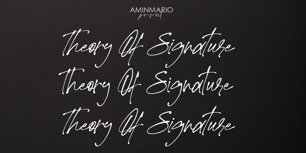 Theory Of Signature font