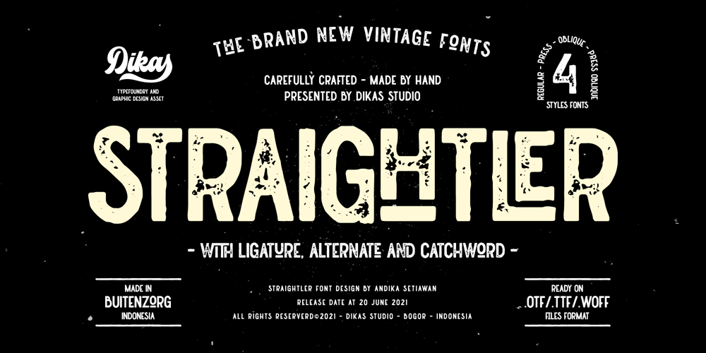 Straightler font