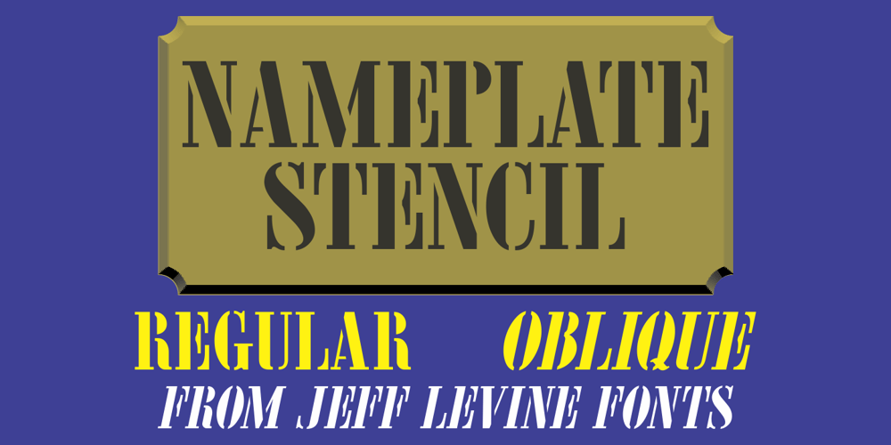 Nameplate Stencil JNL font