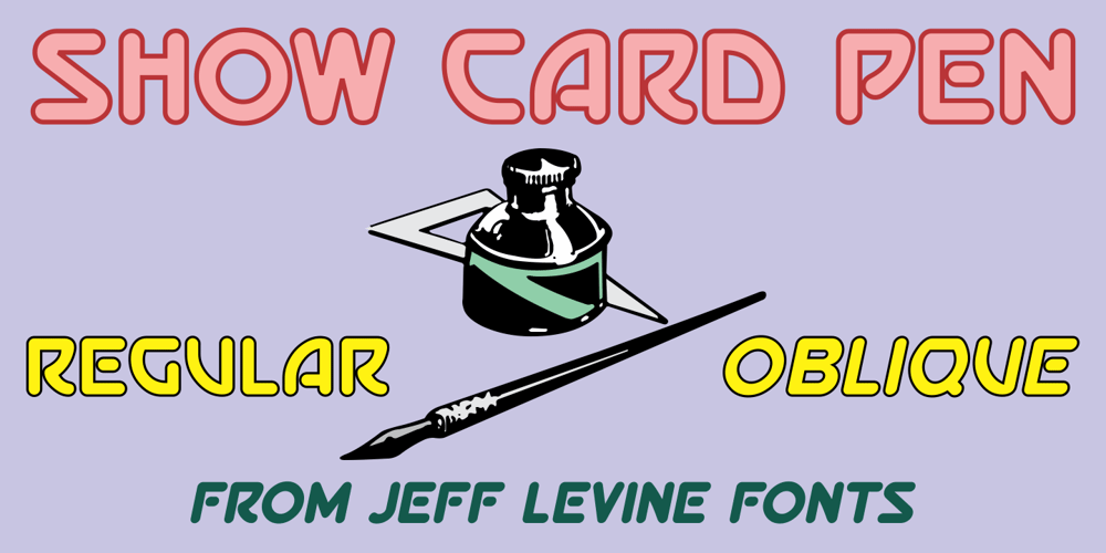 Show Card Pen JNL font