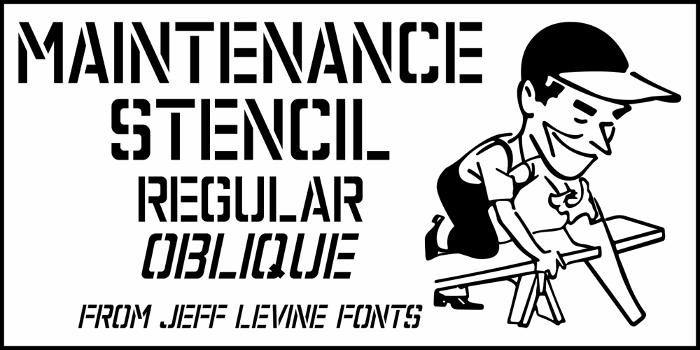Maintenance Stencil JNL font