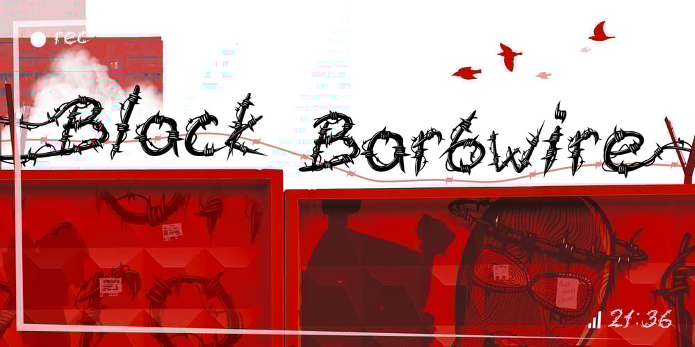 Black Barbwire font