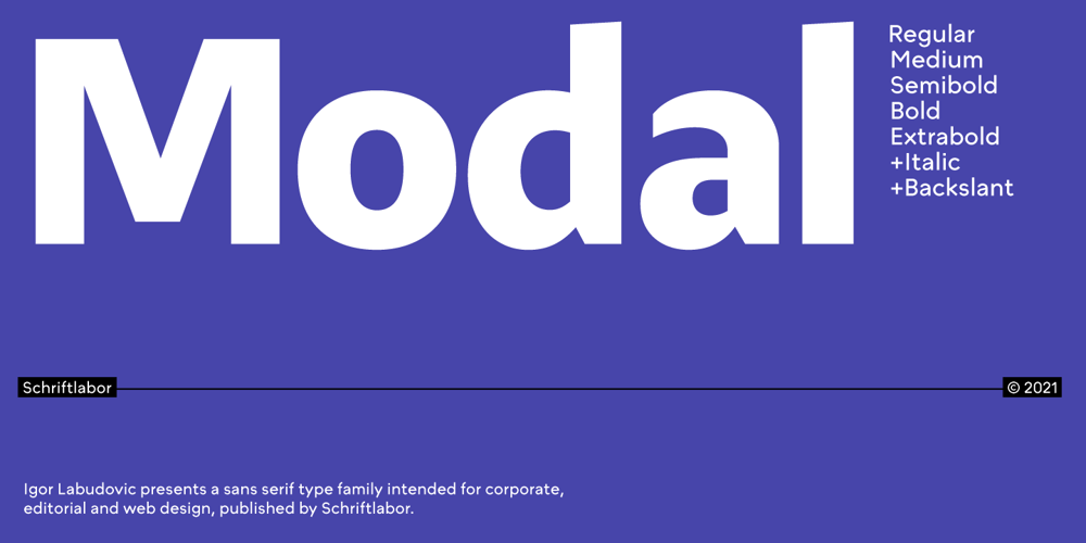 Modal font