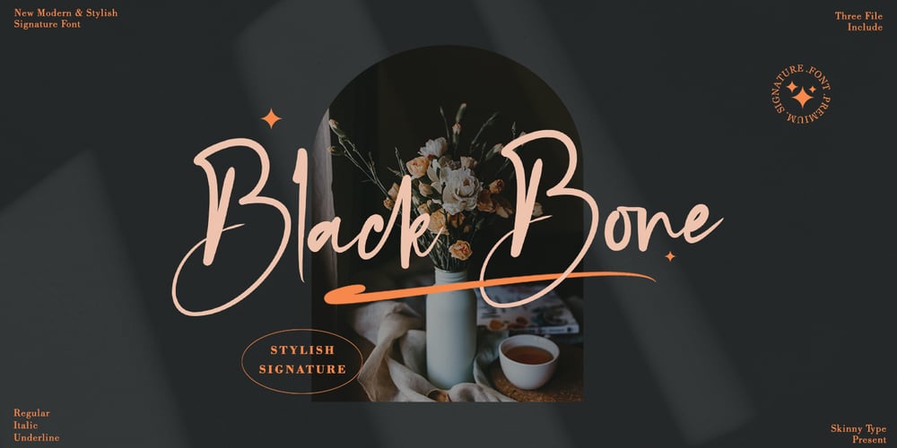 Black Bone Script font
