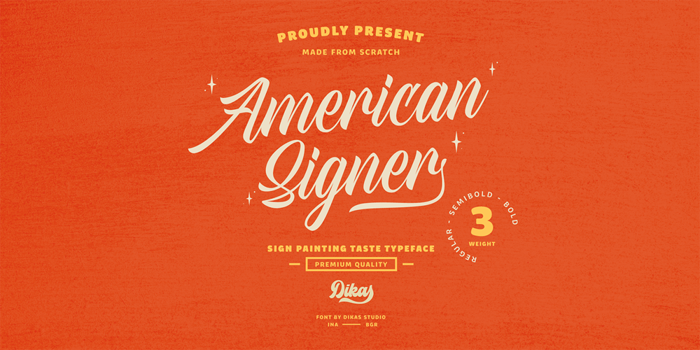 American Signer font