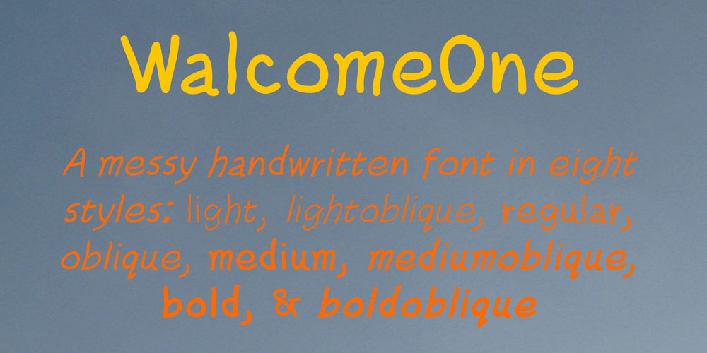 WalcomeOne font