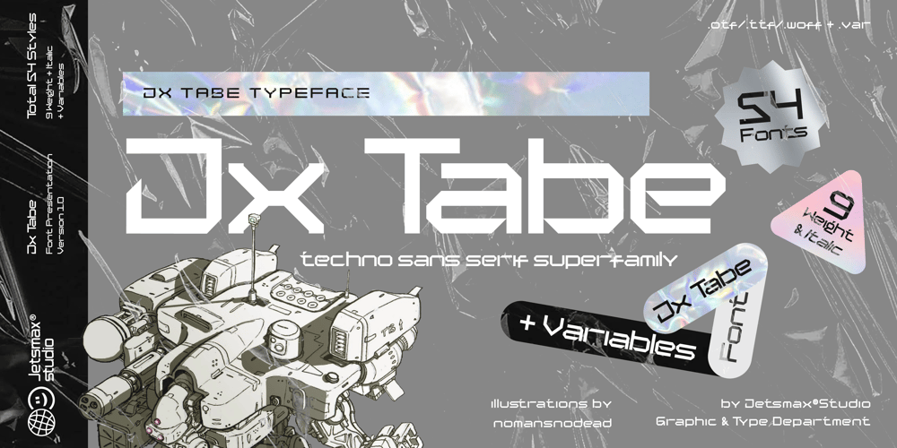 Jx Tabe font