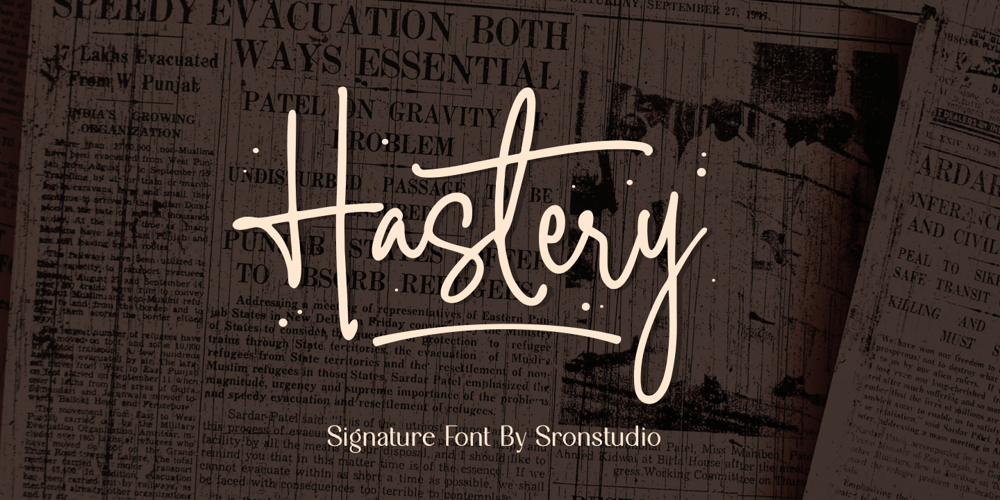 Hastery Signature font