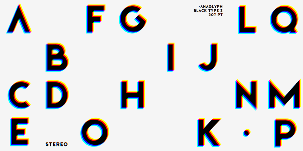 Anaglyph font