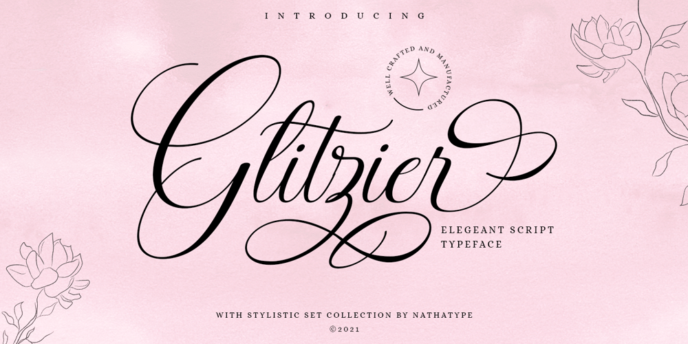 Glitzier font