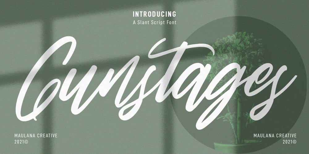 Gunstages Slanted Script Font font