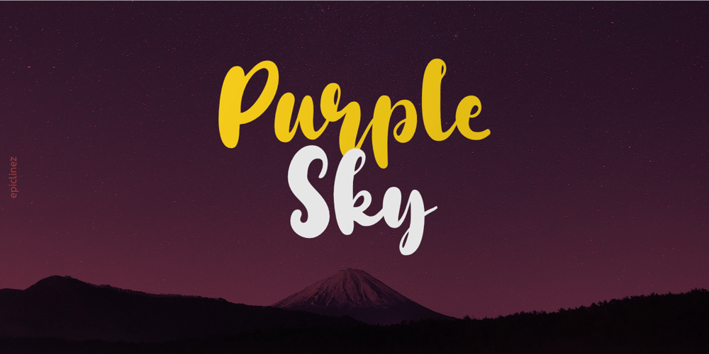 Purple Sky font