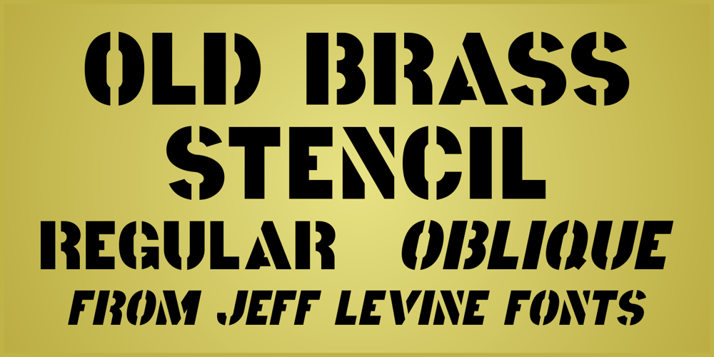 Old Brass Stencil JNL font