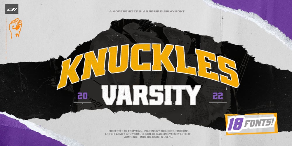 AZN Knuckles Varsity font