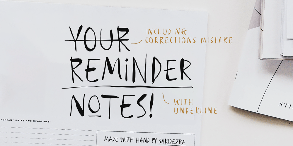 Reminder Notes font