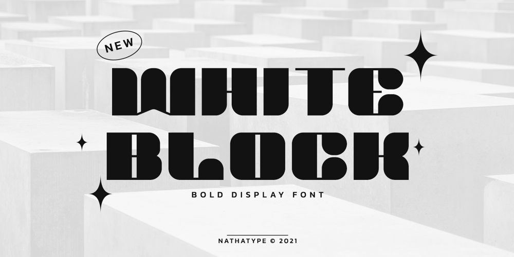 White Block font