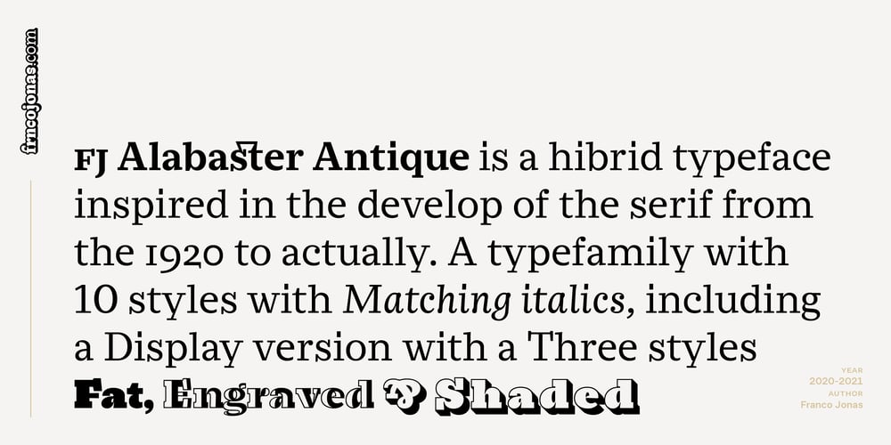Alabaster Antique FJ font