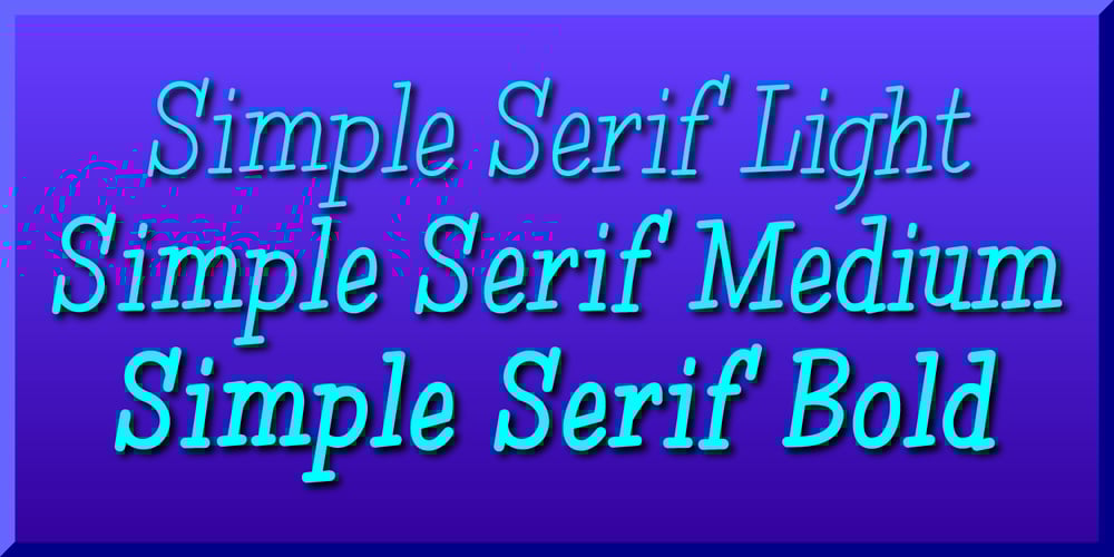 Simple Serif font