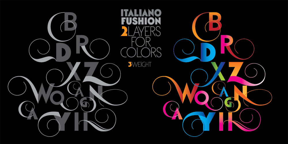 Italiano Fushion Color font