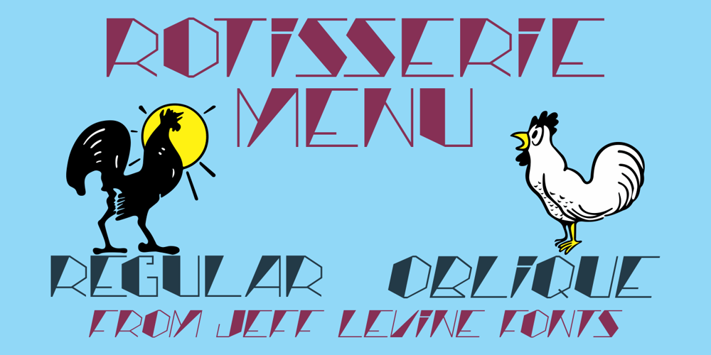 Rotisserie Menu JNL font