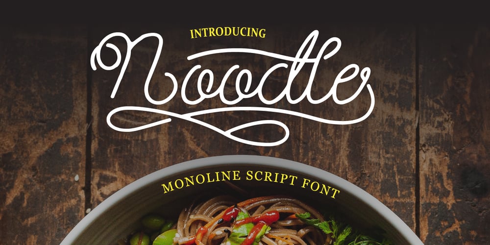 Noodle Monoline font