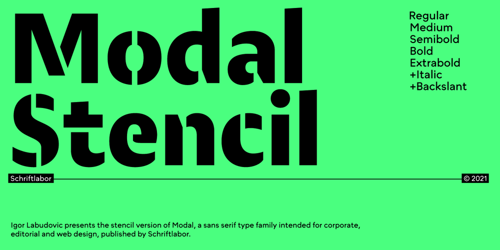 Modal Stencil font
