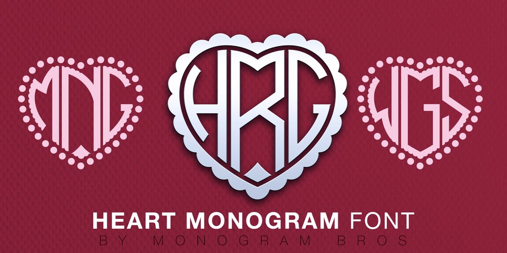 Heart Monogram font
