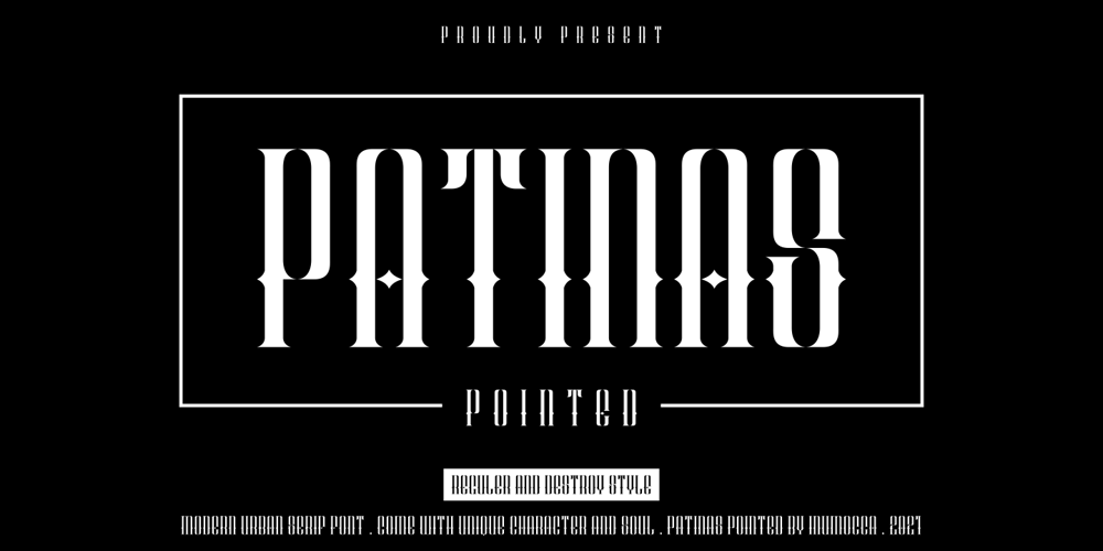 Patinas Pointed font