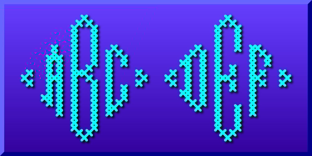 Cross Stitch Diamond Monogram font