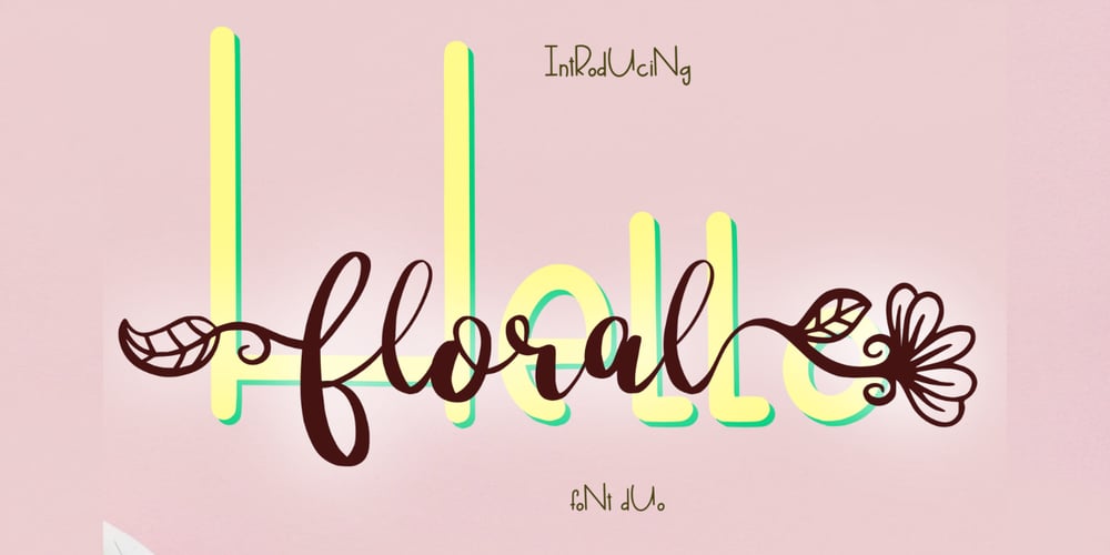 Hello floral font