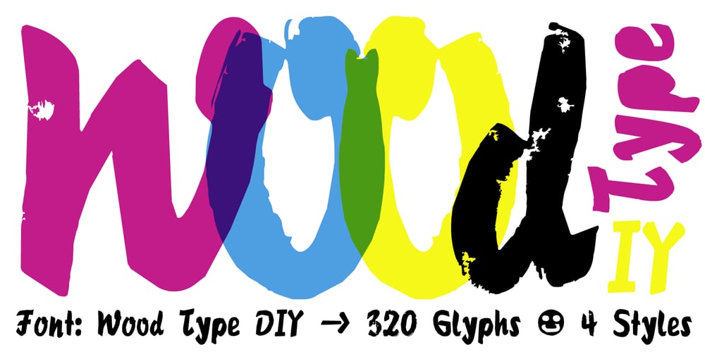 Wood Type DIY font