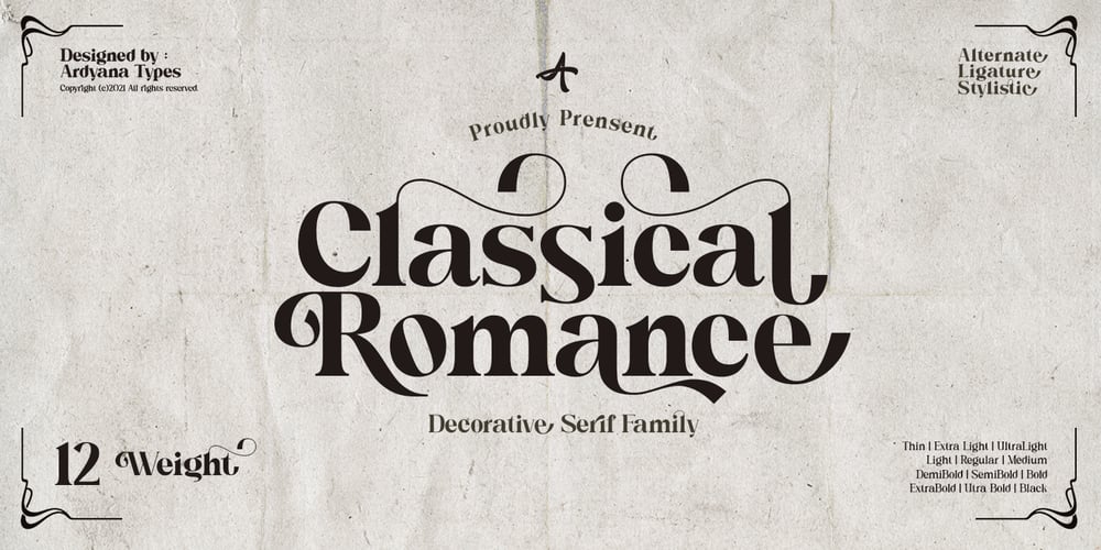 Classical Romance font