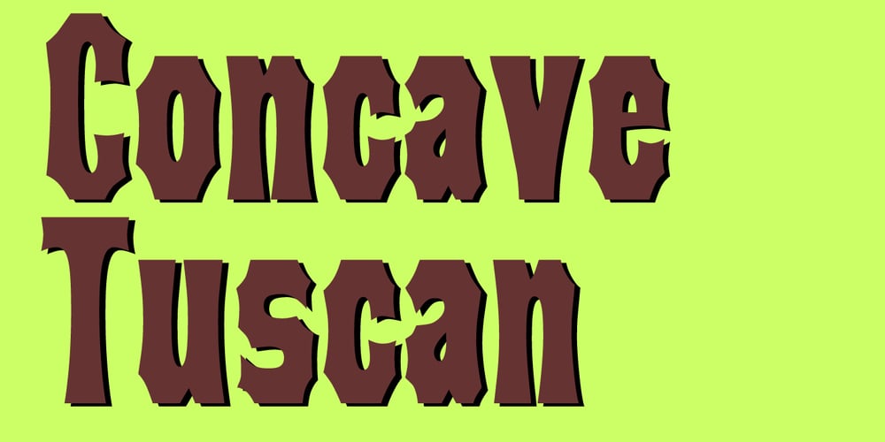 Concave Tuscan X font