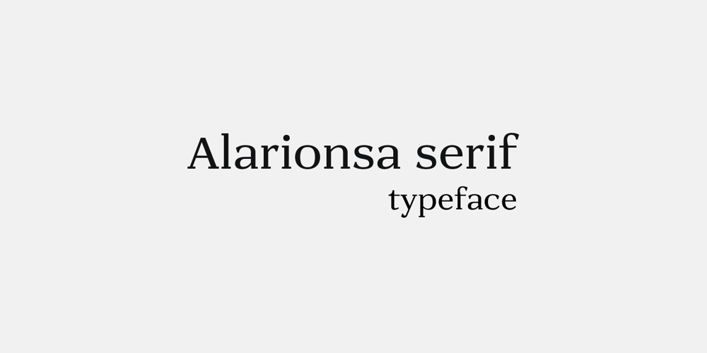 Alarionsa Serif font