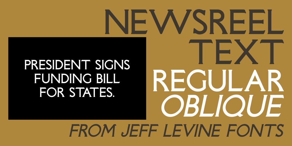 Newsreel Text JNL font