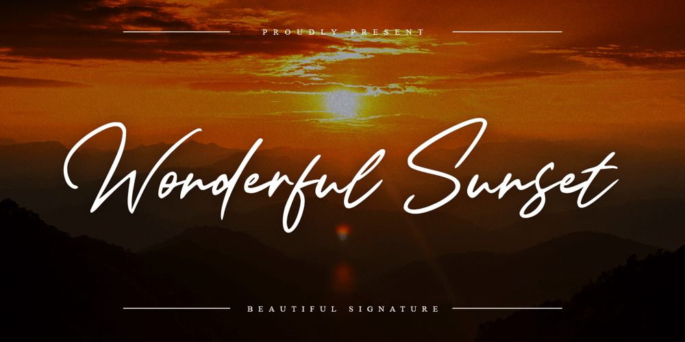 Wonderful Sunset font