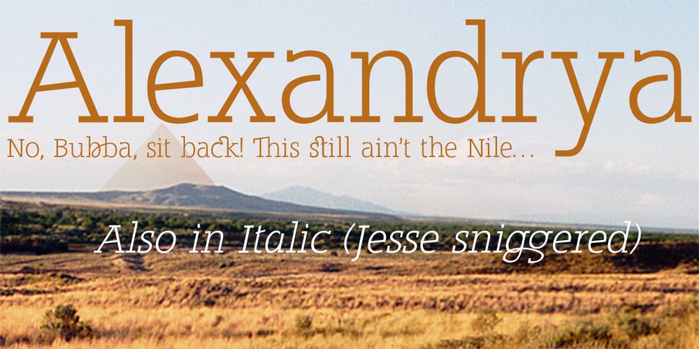 Alexandrya font