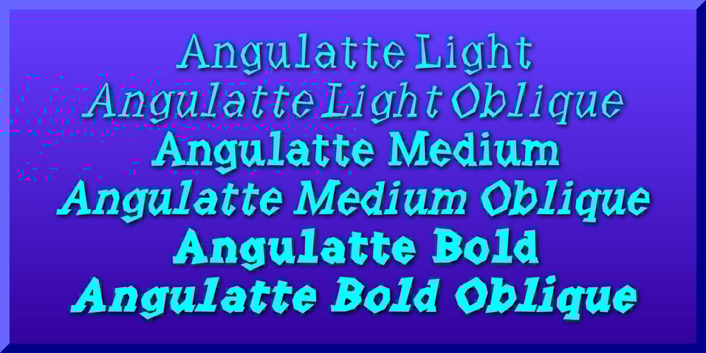 Angulatte font