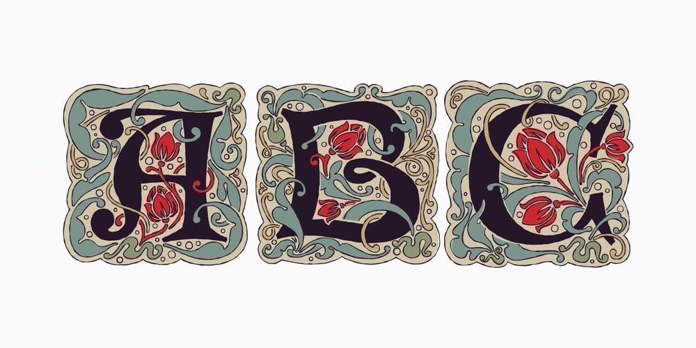 Antique Initials font