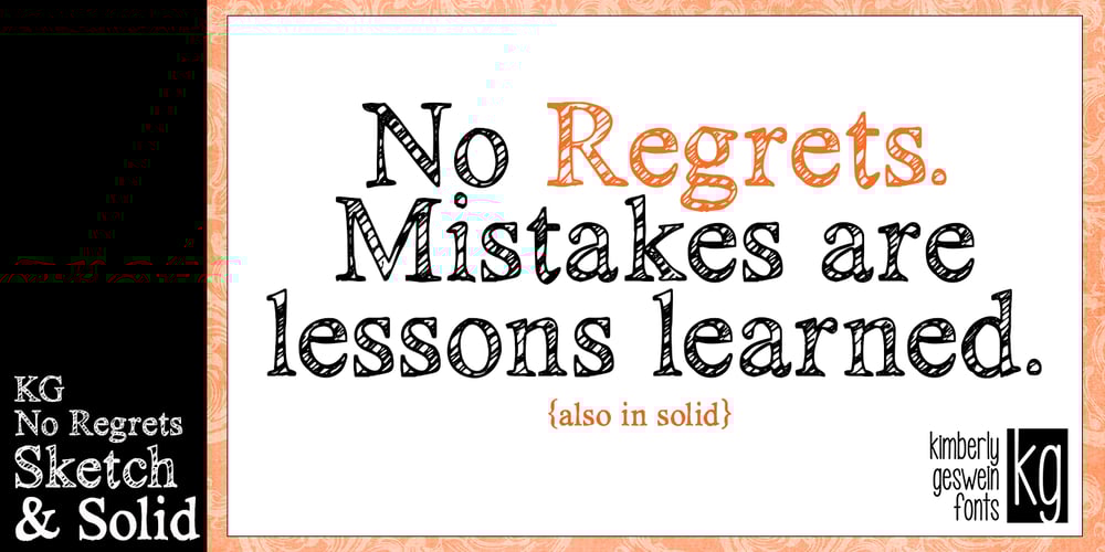 KG No Regrets font